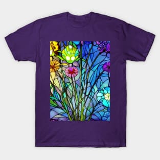 Stained Glass Flowers T-Shirt